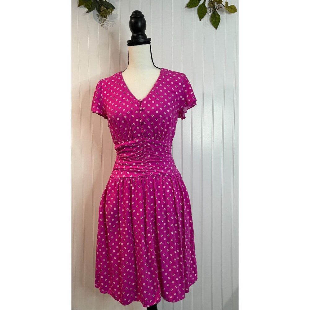 Matilda Jane Pink Floral Dress With Ruched Waist & Button Details - Picture 1 of 16
